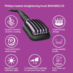 PHILIPS BHH880 /10 Heated straightening brush (Black) - Image 2