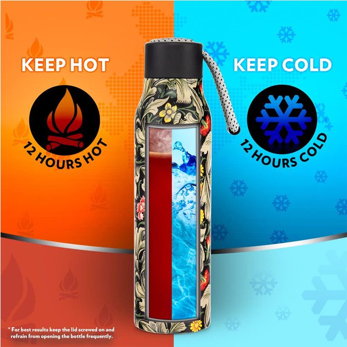 Borosil Aquasoul 600 ml Flask water Bottle (Slate)