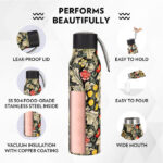 Borosil Aquasoul 600 ml Flask water Bottle (Slate) - Image 6