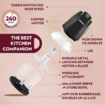 Borosil Chef Delite 260W Electric Chopper (Black) - Image 2