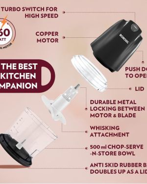 Borosil Chef Delite 260W Electric Chopper (Black)