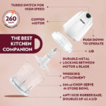 Borosil Chef Delite 260W Electric Chopper (White) - Image 3