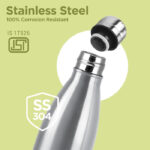 Milton Duo DLX 500 Thermosteel Water Bottle 500 ml (Silver) - Image 4