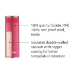 Borosil Hydra Travelsmart 360 ml Stainless Steel Water Bottle Pink, Leak Proof, Double Wall Insulated | Hot & Cold - Image 4