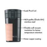 Borosil Coffeemate Insulated Mug 300 ml (Black) - Image 4
