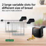 Philips HD2583/90 600 Watts 2-Slice Pop up Toaster with Integrated Bun Rack (Black) - Image 4