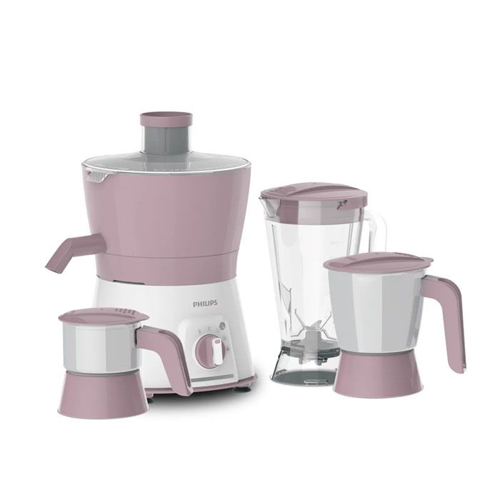 Philips HL7581/00 Juicer Mixer Grinder 4 Jar 600W Turbo Motor (White/Lilic)