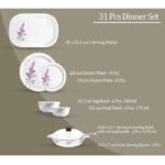 Milton Lissome 31 Pcs Melamine Dinner Set Diana | Lightweight, Durable & Elegant Round Dinnerware Set - Image 4