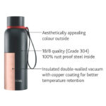 Borosil Trek 700 ml Flask Water Bottle Long-Lasting Coolness (Black) - Image 4