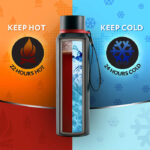 Borosil Trek 700 ml Flask Water Bottle Long-Lasting Coolness (Black) - Image 2