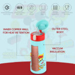 Cello Gulp 3D Touch & Feel One Click Push Thermosteel Flask, 490 ml - Image 4