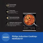 Philips HD4938/01 Induction Cooktop 2100W Sensor Touch Control 10 Preset Menus Black Glass | Fast & Safe Cooking - Image 4