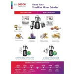 Bosch MGM6632MIN Mixer Grinder 750W TrueMixx Style with 3 Jars, Pounding Blade & Active Flow Breaker Black | Heavy Duty - Image 3