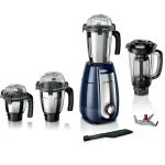 Bosch MGM6642DIN Mixer Grinder 750W TrueMixx Style with 4 Jars Pounding Blade Active Flow Breaker Blue