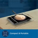 Philips HD4934/00 Induction Cooktop 1300W with Triple MOV 4kW Surge Protection & Soft Touch Control | Compact Electric Stove - Image 3