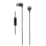 Sony MDR-EX15AP Stereo Headphones with Mic | In-Ear Wired Earphones with Powerful Bass & HD Sound (Black)