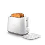 Philips HD2582/00 830W 2-Slice Pop-Up Toaster with Bun Warmer | 8 Browning Settings | Wide Slots | White