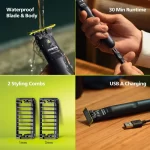 Philips OneBlade Face Hybrid Trimmer QP1424/10 | Trim, Edge & Shave | Waterproof | Dual Protection Technology - Image 5