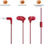 JBL T50HI Wired Headset (Red, In the Ear) | JBL Pure Bass Earphones with Mic & Noise Isolation - Image 3