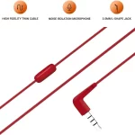 JBL T50HI Wired Headset (Red, In the Ear) | JBL Pure Bass Earphones with Mic & Noise Isolation - Image 2