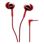 Sony MDR-EX155AP Wired In-Ear Earphones with Mic (Red) | Extra Bass Stereo Headphones - Image 3