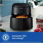 PHILIPS NA130/00, 6.2 Litre Extra Large Air Fryer, 1700W, RapidAir Technology, Analog Controls, Black - Image 5